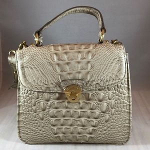 Brahmin leather embossed handbag